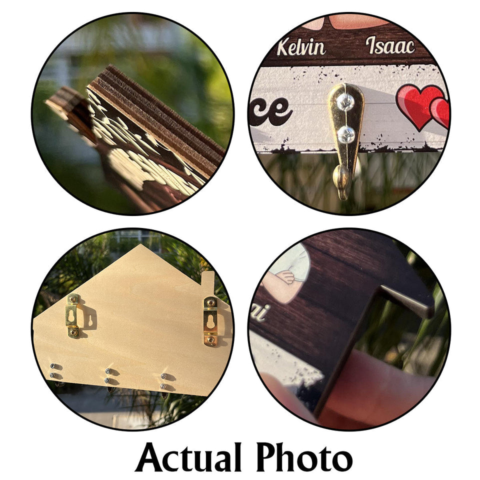 Happy Family - Personalized Family Custom Shaped Key Rack