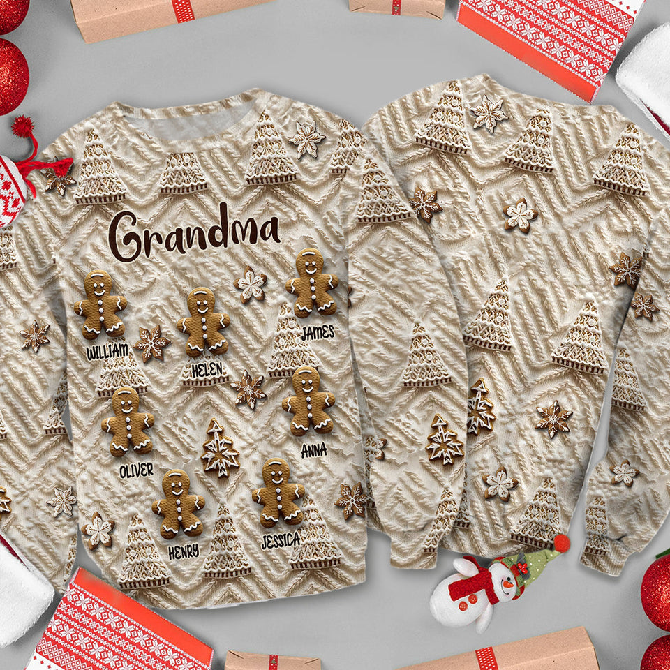 Grandma's Gingerbreads - Personalized Grandma Ugly Sweater