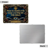Check Your Energy - Personalized Hippie Cut Metal Sign