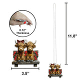 Cute Highland Cow Couple - Personalized Car Ornament