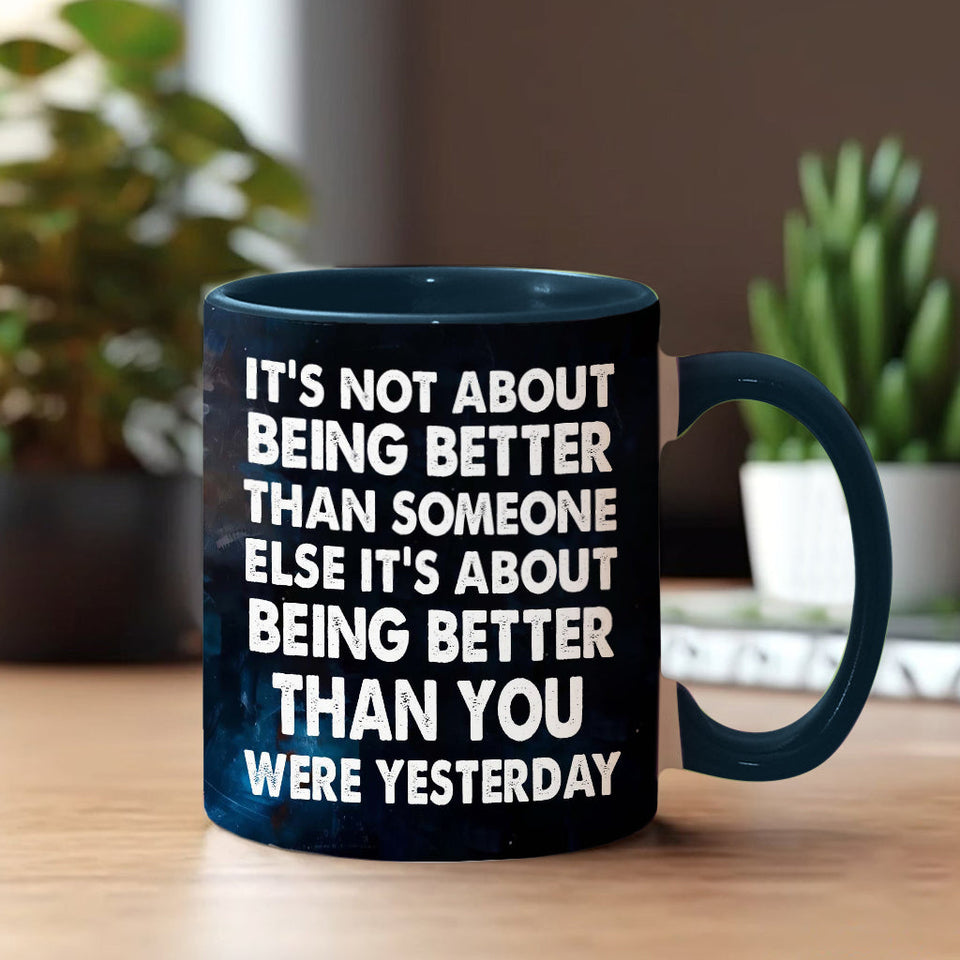 It's Being Better - Personalized Hockey Accent Mug