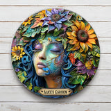 My Garden - Personalized Gardening Round Metal Sign