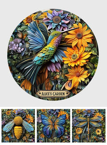 Beautiful Garden - Personalized Gardening Round Metal Sign