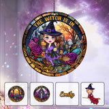 The Witch Is In - Personalized Witch 2 Layered Window Hanging Suncatcher