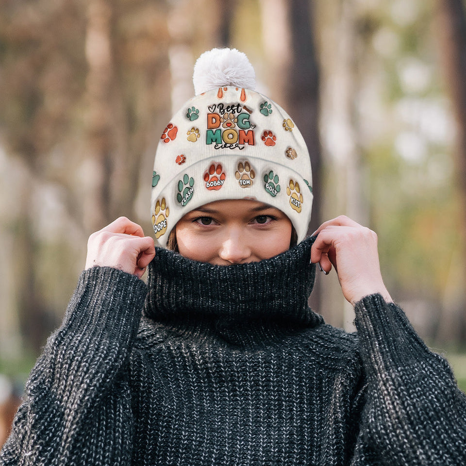 Best Dog Mom Ever - Personalized Dog Beanie Hat