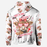 Just A Girl Who Loves Highland Cows - Personalized Highland Cow Hoodie and Leggings