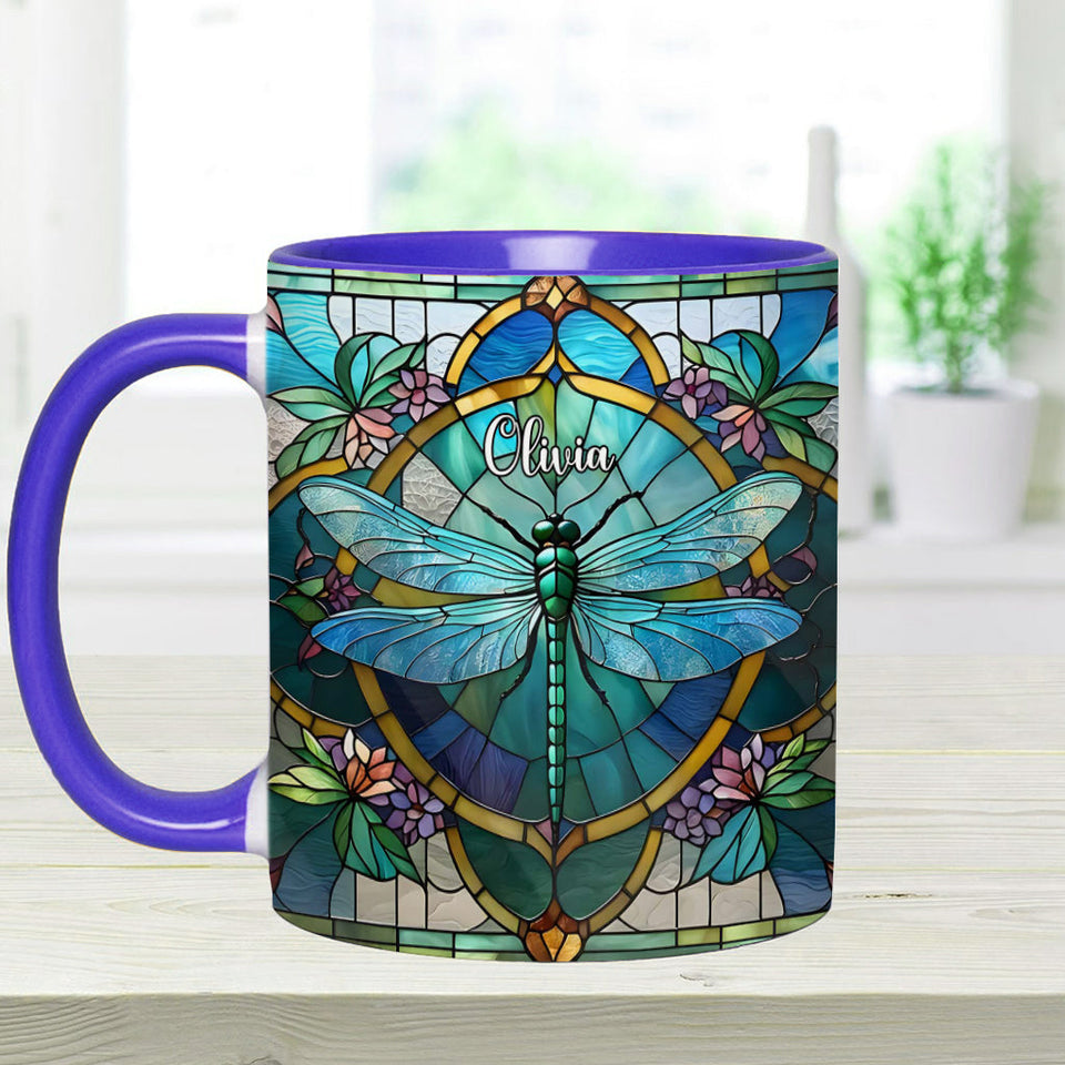 Beautiful Dragon Fly - Personalized Dragonfly Accent Mug