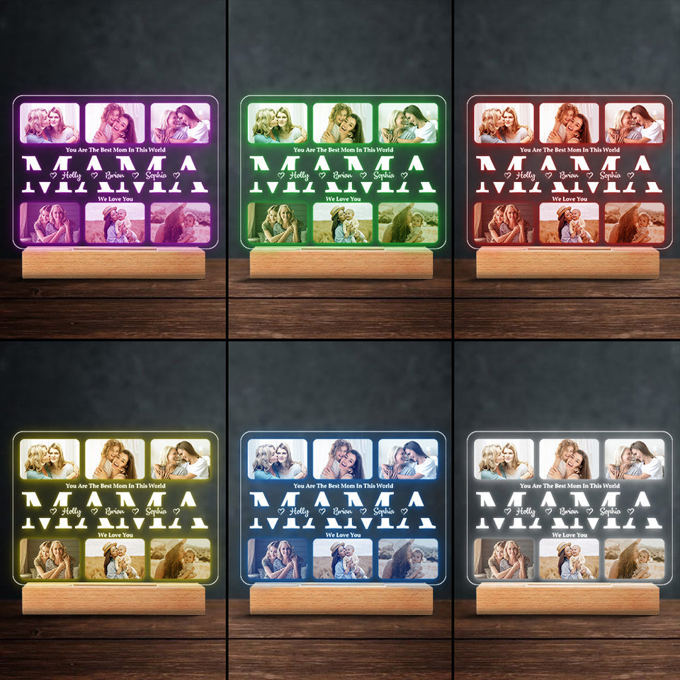 We Love You - Personalized Mother Shaped Plaque Light Base