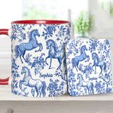 Horse Toile de Jouy - Personalized Horse Accent Mug
