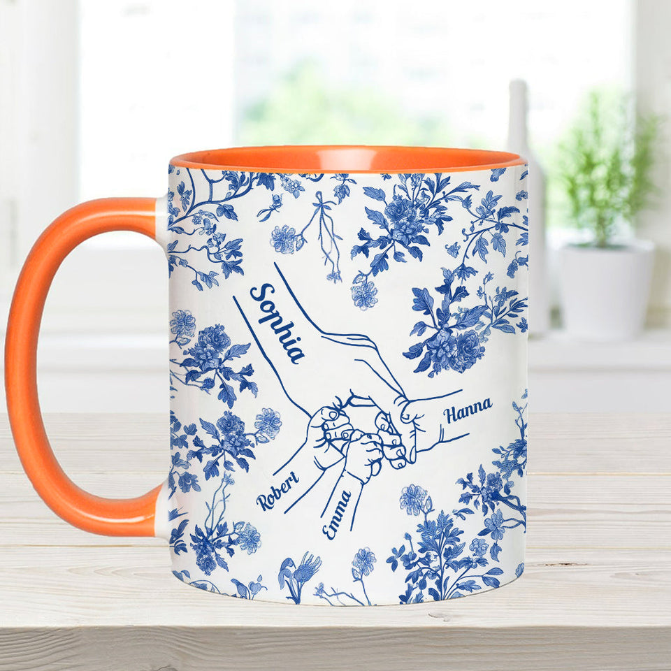 Mother's Hand Toile de Jouy - Personalized Mother Accent Mug