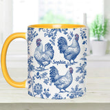 Chicken Toile de Jouy - Personalized Chicken Accent Mug