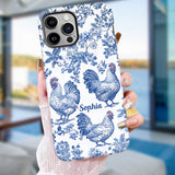 Chicken Toile de Jouy - Personalized Chicken Full Print Phone Case