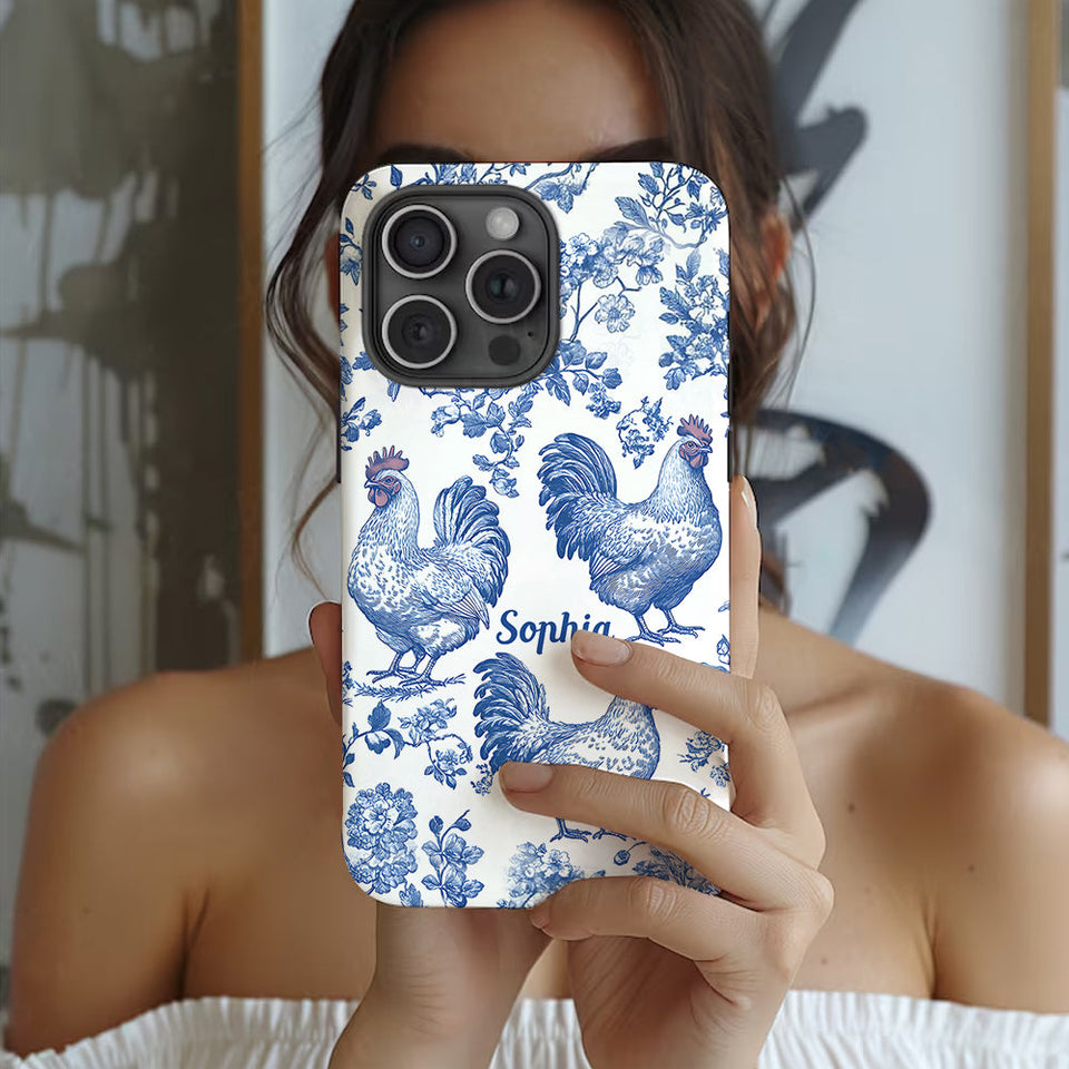 Chicken Toile de Jouy - Personalized Chicken Full Print Phone Case