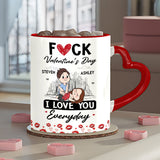 I Love You - Personalized Couple Heart Handle Mug