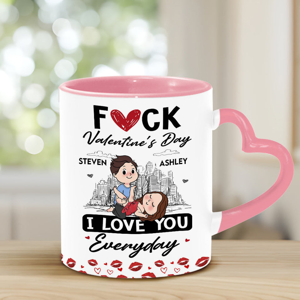 I Love You - Personalized Couple Heart Handle Mug