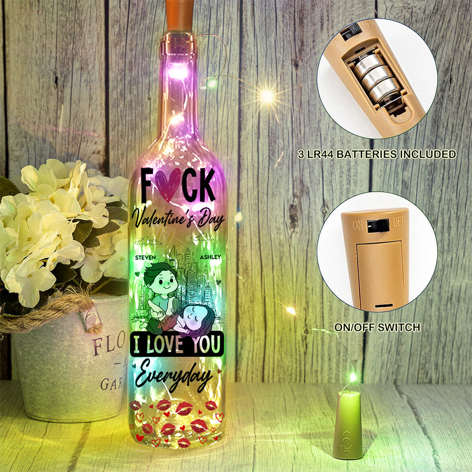 I Love You - Personalized Couple Wine Bottle Lamp