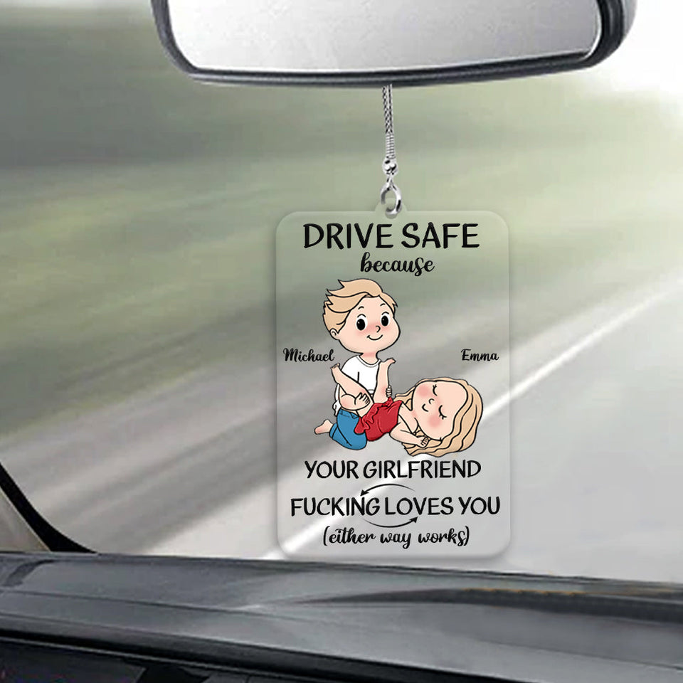 I Love You - Personalized Couple Transparent Car Ornament