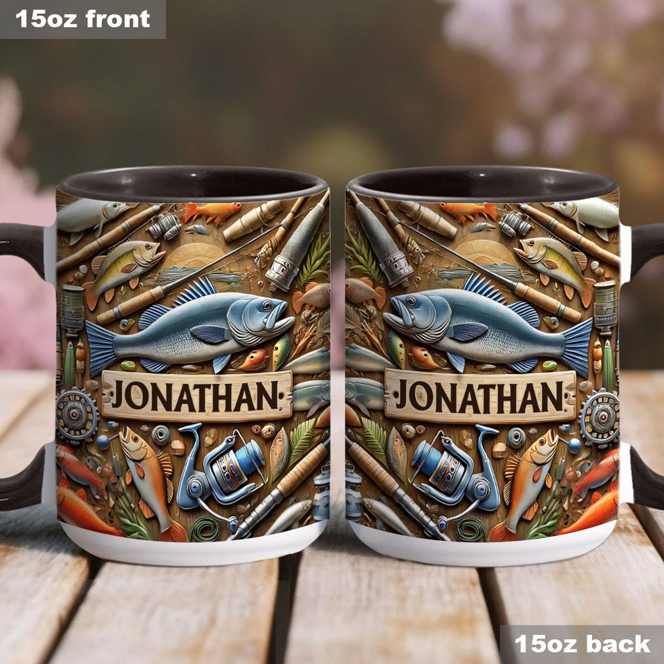 Fishing - Personalized Fishing Accent Mug