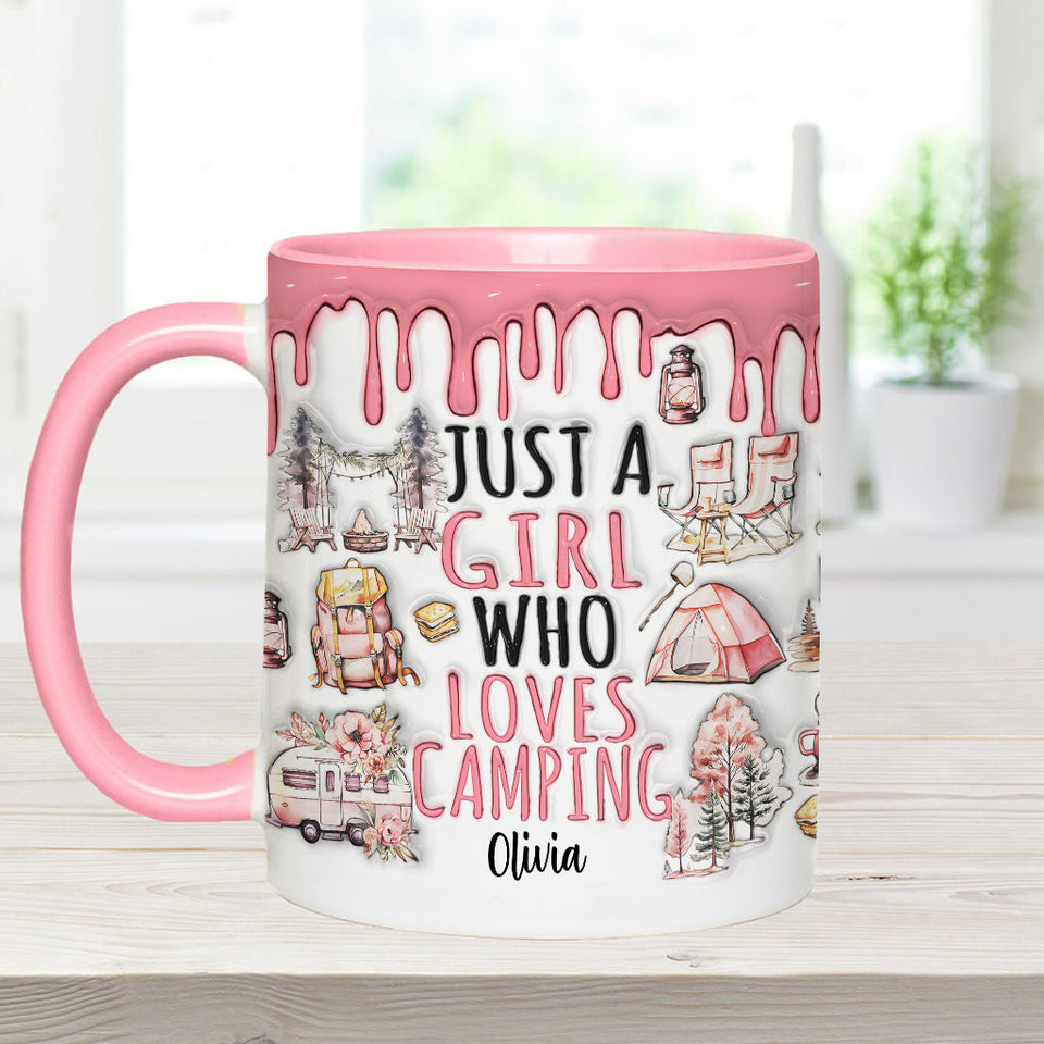 Just A Girl Who Loves Camping - Personalized Camping Accent Mug