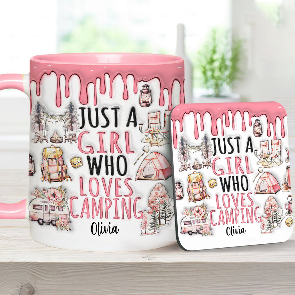 Just A Girl Who Loves Camping - Personalized Camping Accent Mug