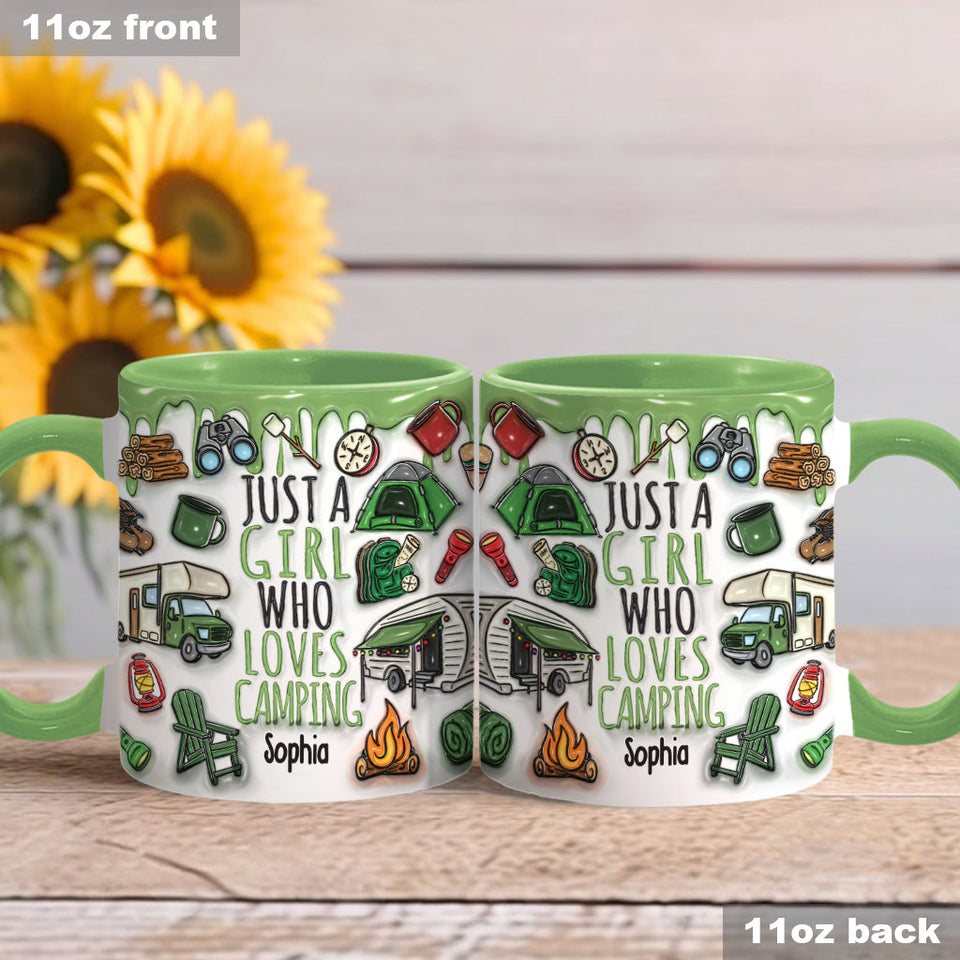 Just A Girl Who Loves Camping - Personalized Camping Accent Mug