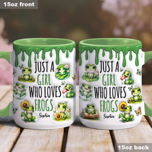 Just A Girl Who Loves Frogs - Personalized Frog Accent Mug