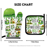Just A Girl Who Loves Frogs - Personalized Frog Oven Mitts & Pot Holder Set