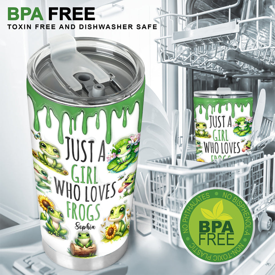 Just A Girl Who Loves Frogs - Personalized Frog Tumbler