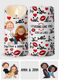 I Love You - Personalized Couple Flameless Candle