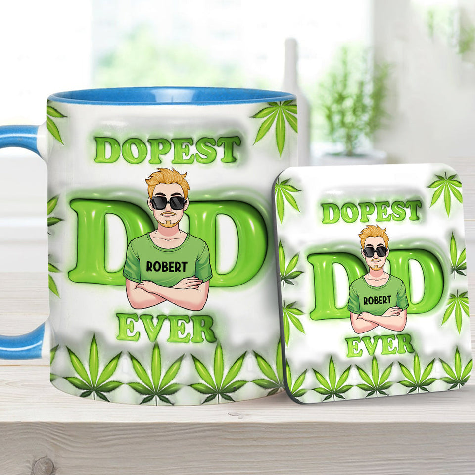 Daddy's Lil Buds World's Dopest Dad - Personalized Father Accent Mug