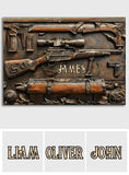Vintage Tools - Personalized Hunting Rectangle Metal Sign