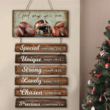 God Says You Are... - Personalized Football Pallet Wood Sign