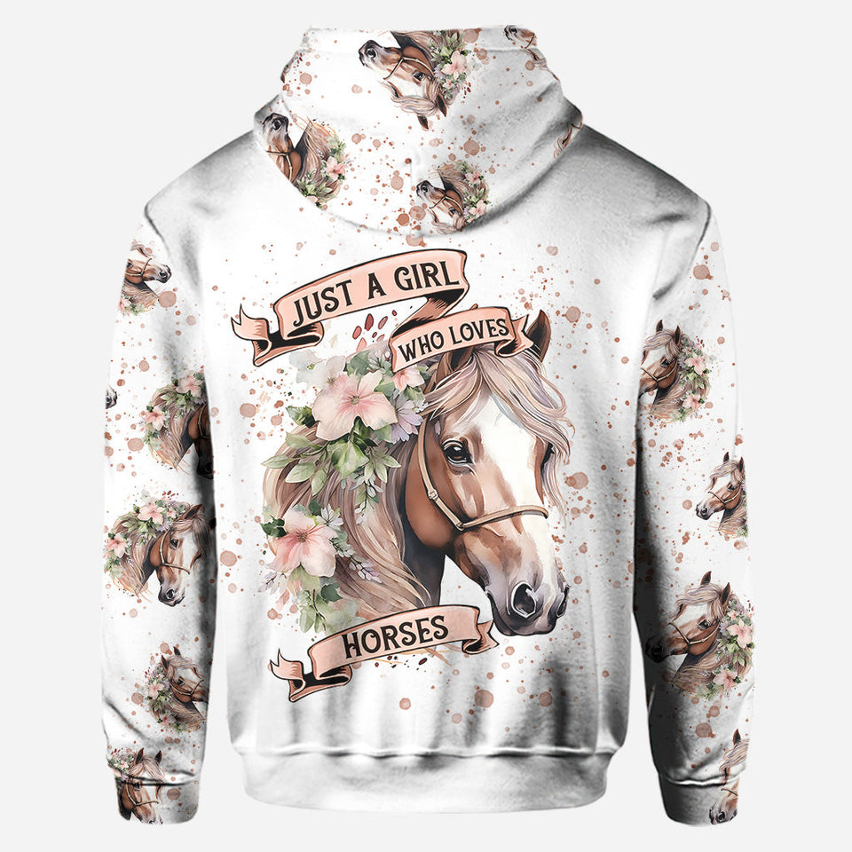 Just A Girl Who Loves Horses - Personalized Horse Hoodie and Leggings
