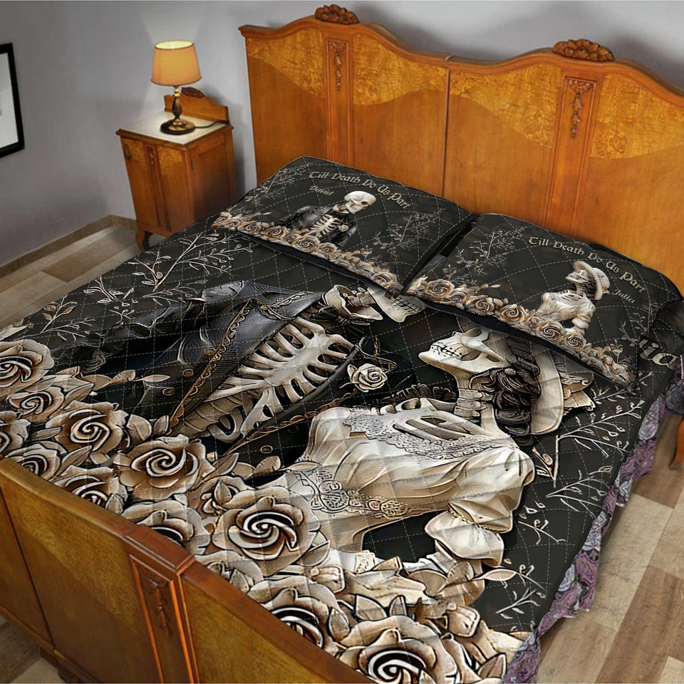 Till Death Do Us Part - Personalized Couple Quilt Set