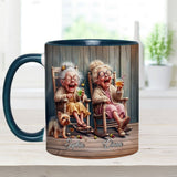 Let's Be Friends Til We Re Old And Bonkers - Personalized Bestie Accent Mug