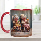 Let's Be Friends Til We Re Old And Bonkers - Personalized Bestie Accent Mug