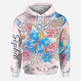 Butterfly & Flower - Personalized Butterfly Hoodie and Leggings
