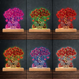 Tree of Love - Personalized Couple Shaped Plaque Light Base