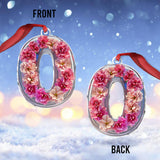 Beautiful Floral Letter - Personalized Mother Custom Shaped Ornament