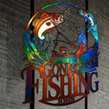 Gone Fishing - Personalized Fishing Cut Metal Sign