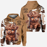 Sweetie - Personalized Highland Cow Hoodie and Leggings