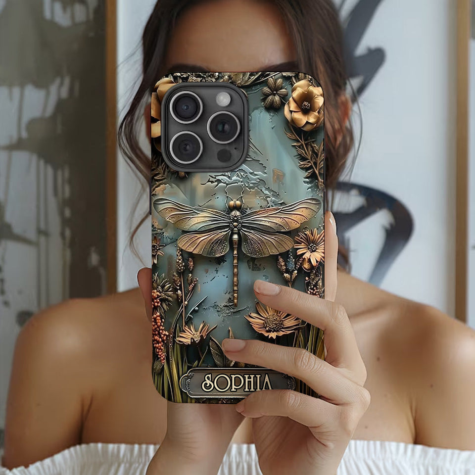 Beautiful Drafgonfly, Butterfly, Hummingbird - Personalized Gardening Full Print Phone Case