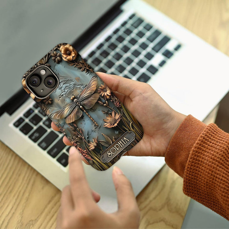 Beautiful Drafgonfly, Butterfly, Hummingbird - Personalized Gardening Full Print Phone Case