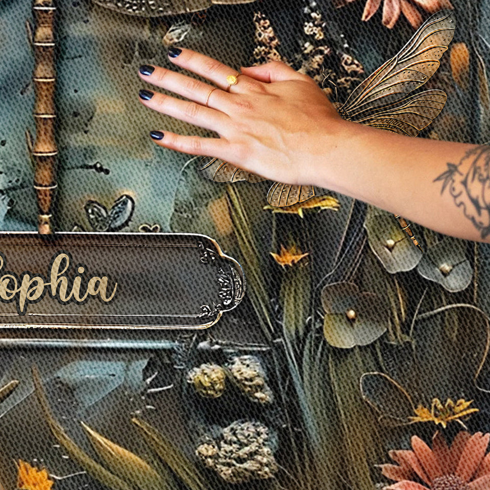 Beautiful Vintage Garden - Personalized Gardening Woven Blanket