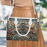 Stunning Dragonfly - Personalized Dragonfly Leather Handbag