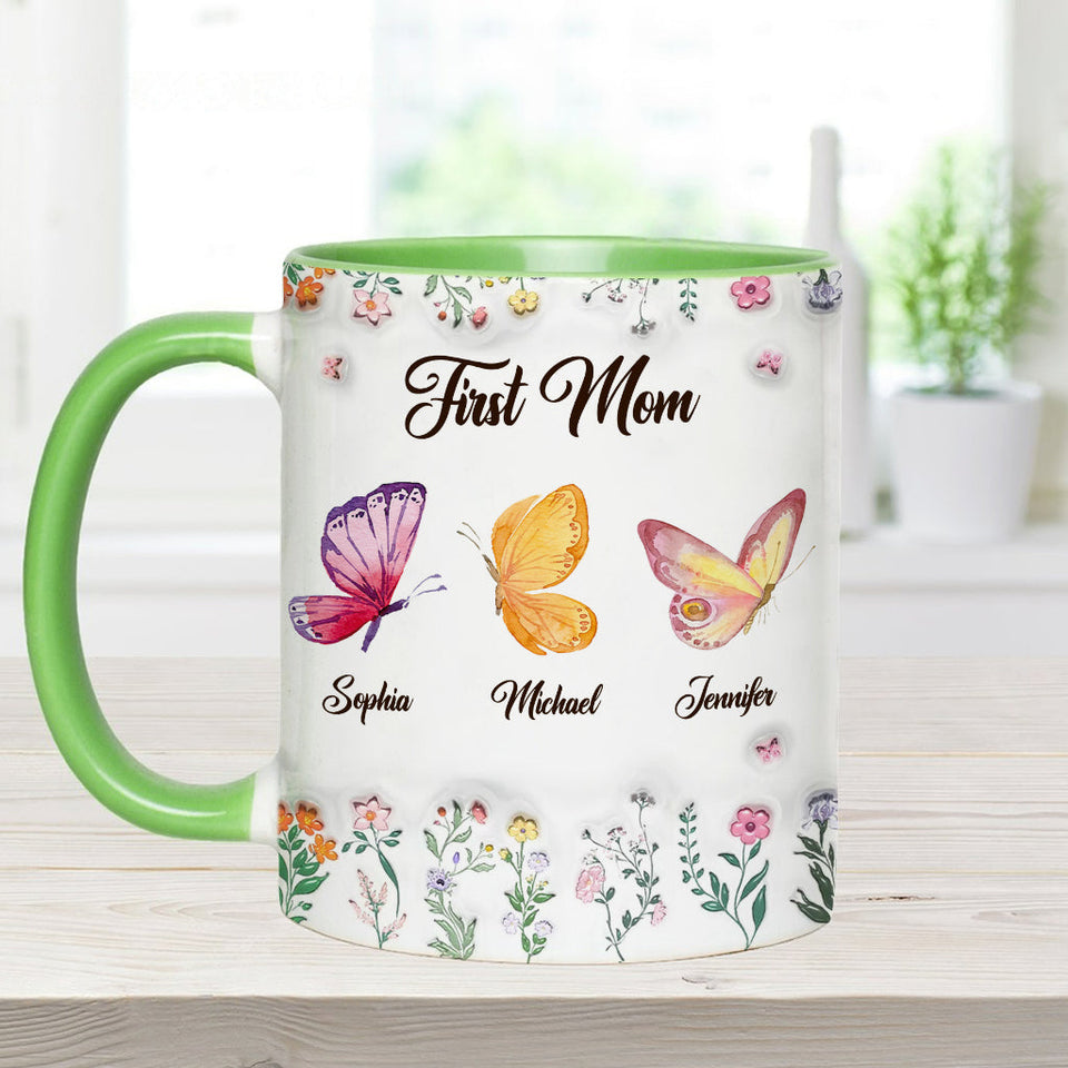 First Mom Now Grandma - Personalized Grandma Accent Mug