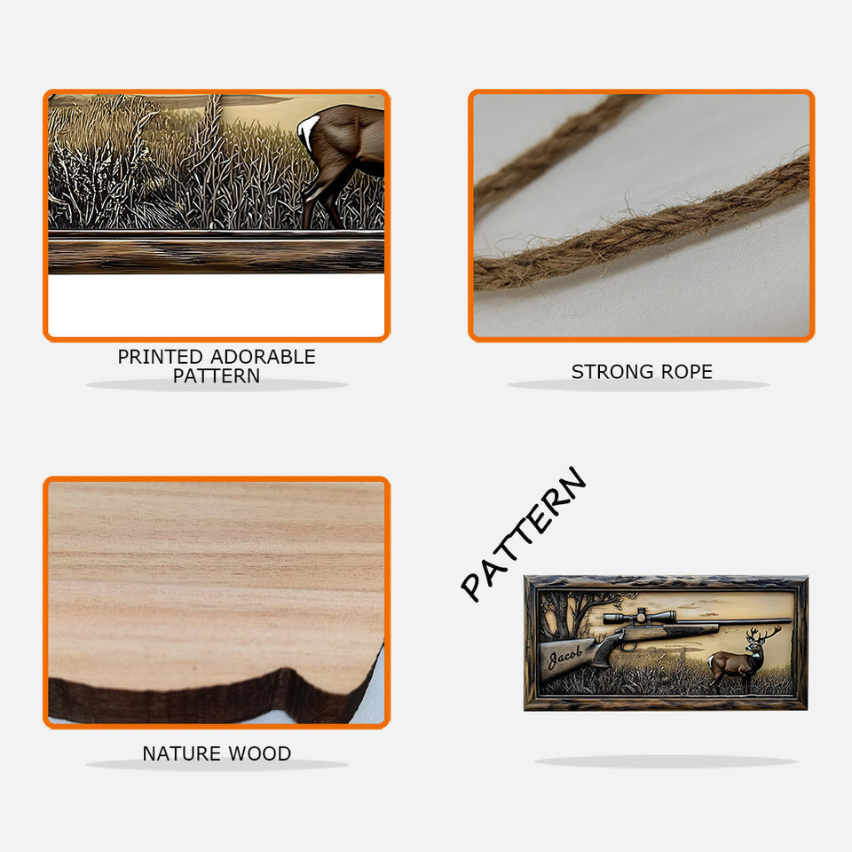 Hunting Rifle - Personalized Hunting Custom Shaped Wood Sign