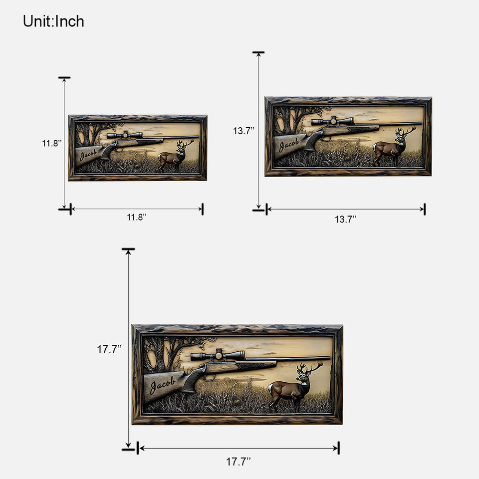 Hunting Rifle - Personalized Hunting Custom Shaped Wood Sign