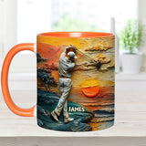 Golf Is My Life - Personalized Golf Accent Mug