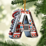 Fire Truck Alphabet - Personalized Kid Ornament